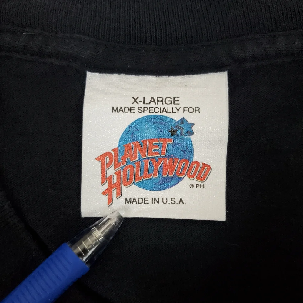 Vintage 90s Planet Hollywood Black T Shirt Size XL Cotton Single Stitch USA Made - Picture 5 of 6